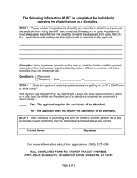 Application for Eligibility to Ride Dial-A-ride - City of Ceres, California, Page 2
