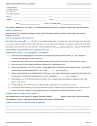 Document preview: Credit Repair Services Contract - Wisconsin