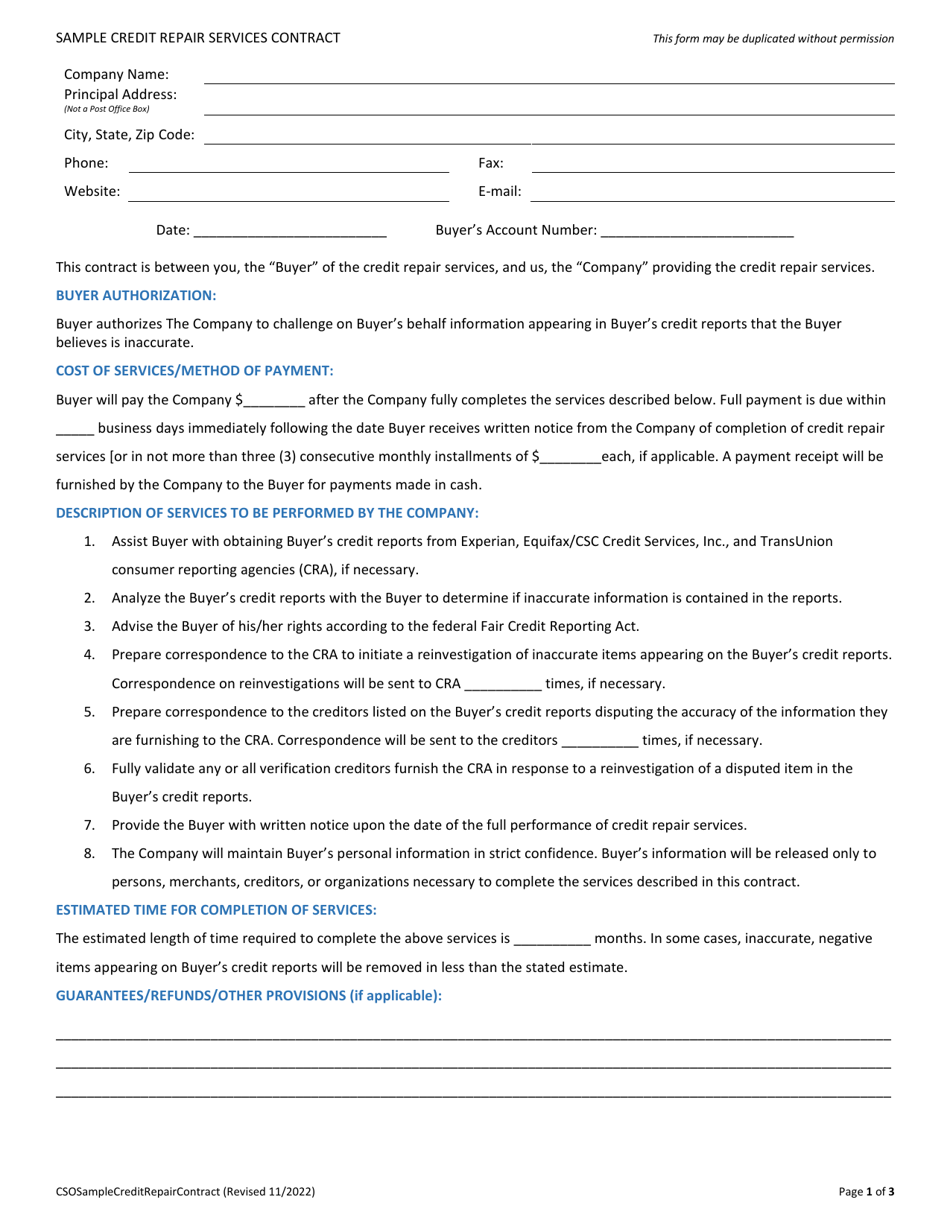 Wisconsin Credit Repair Services Contract Fill Out, Sign Online and Download PDF Templateroller