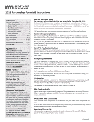 Instructions for Form M3 Partnership Return - Minnesota