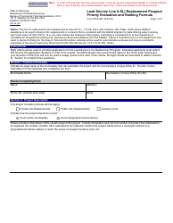 Form 8700-383 Priority Evaluation and Ranking Formula - Lead Service Line (Lsl) Replacement Program - Wisconsin