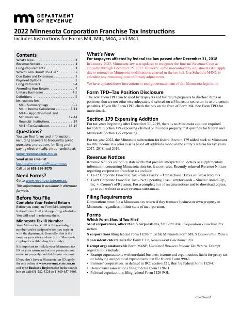 Form M4, M4I, M4A, M4T 2022 Printable Pdf