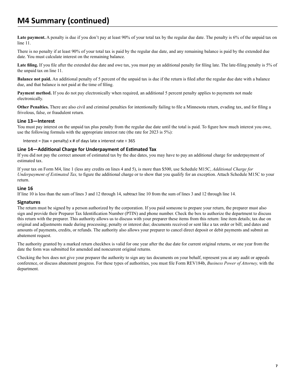 Instructions for Form M4, M4I, M4A, M4T - Minnesota, Page 7
