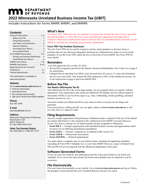 Form M4NP, M4NPI, M4NPA 2022 Printable Pdf