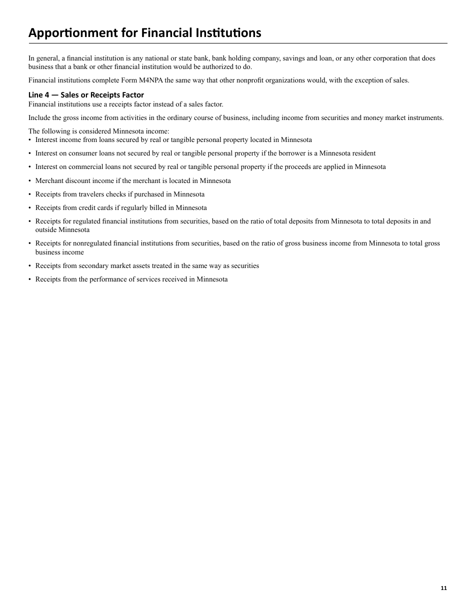 Instructions for Form M4NP, M4NPI, M4NPA - Minnesota, Page 11