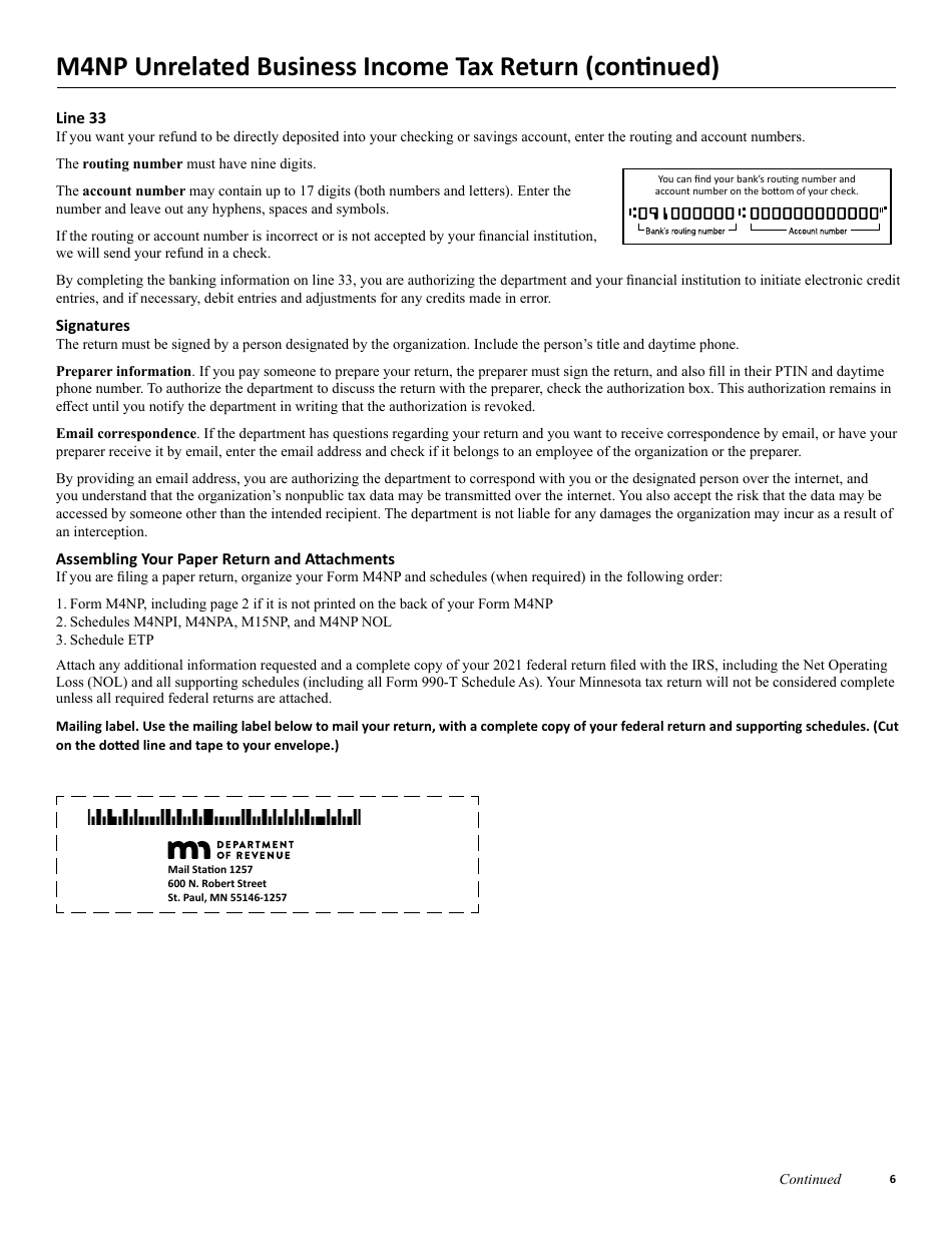 Instructions for Form M4NP, M4NPI, M4NPA - Minnesota, Page 6