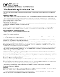 Minnesotacare Estimated Tax Instructions - Wholesale Drug Distributor Tax - Minnesota