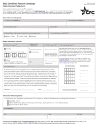 Document preview: OPM Form 1654-B Federal Retiree Pledge Form - Combined Federal Campaign, 2022