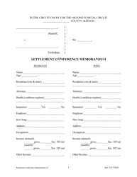 Document preview: Settlement Conference Memorandum - Illinois