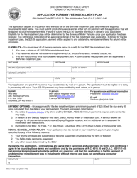Document preview: Form BMV1152 Application for Bmv Fee Installment Plan - Ohio