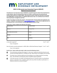 Regulated Lender Enrollment Application - Ssbci 2.0 Minnesota Loan Guarantee Program (Mnlgp) - Minnesota