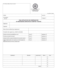 Document preview: Form H2016-1F Final Application for Compensation by Professional Employed by Chapter 7 Trustee - Hawaii