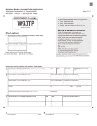 Form MV2324 Amateur Radio License Plate Application - Wisconsin, Page 2