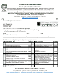 Document preview: Pesticide Applicator Study Material Order Form - Georgia (United States)