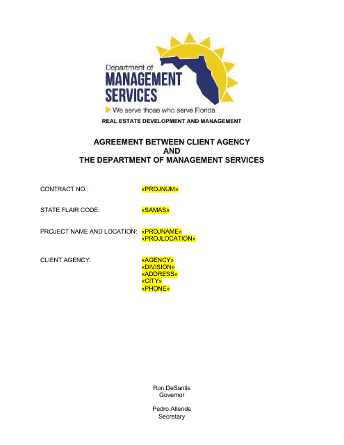 Agreement Between Client Agency and the Department of Management Services - Florida Download Pdf