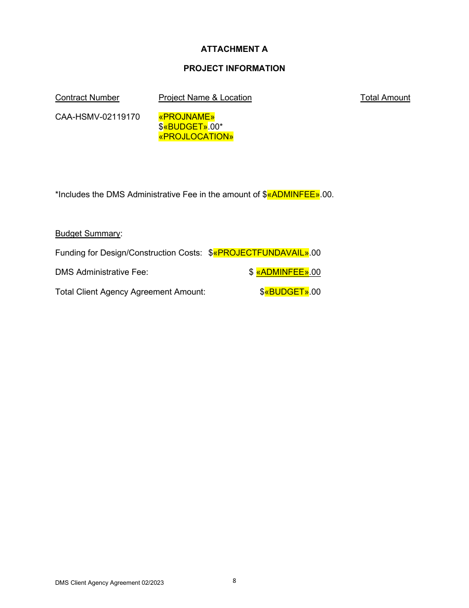 Agreement Between Client Agency and the Department of Management Services - Florida, Page 9
