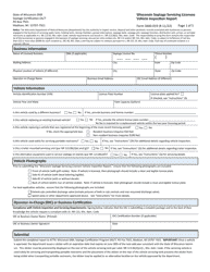 Document preview: Form 3400-019 Wisconsin Septage Servicing Licensee Vehicle Inspection Report - Wisconsin