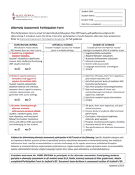 Document preview: Alternate Assessment Participation Form - South Dakota