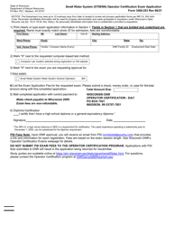 Document preview: Form 3400-253 Small Water System (Otm/Nn) Operator Certification Exam Application - Wisconsin