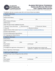 Document preview: Hurricane Michael Recovery Step 1 Grant Application - Alabama