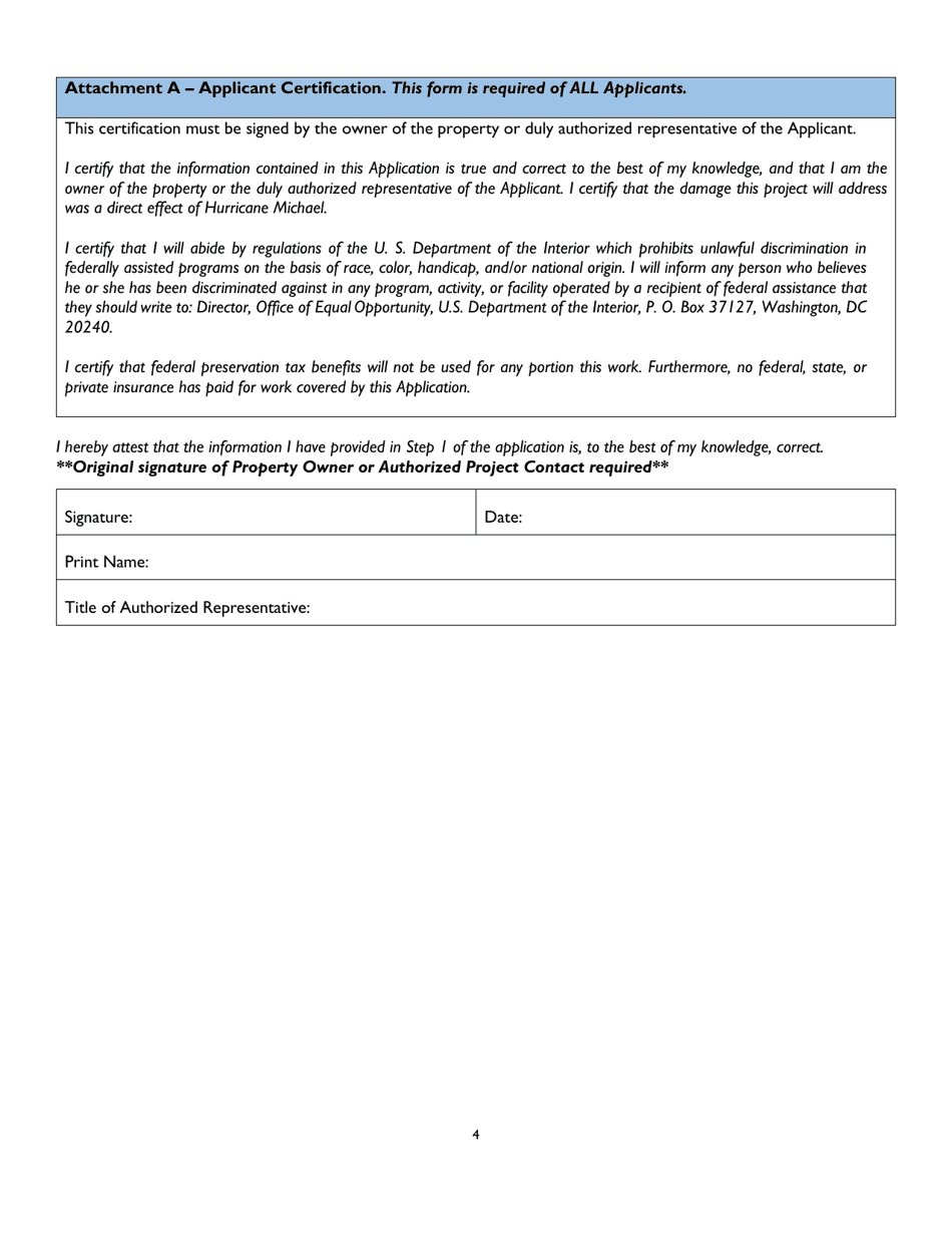 Hurricane Michael Recovery Step 1 Grant Application - Alabama, Page 4