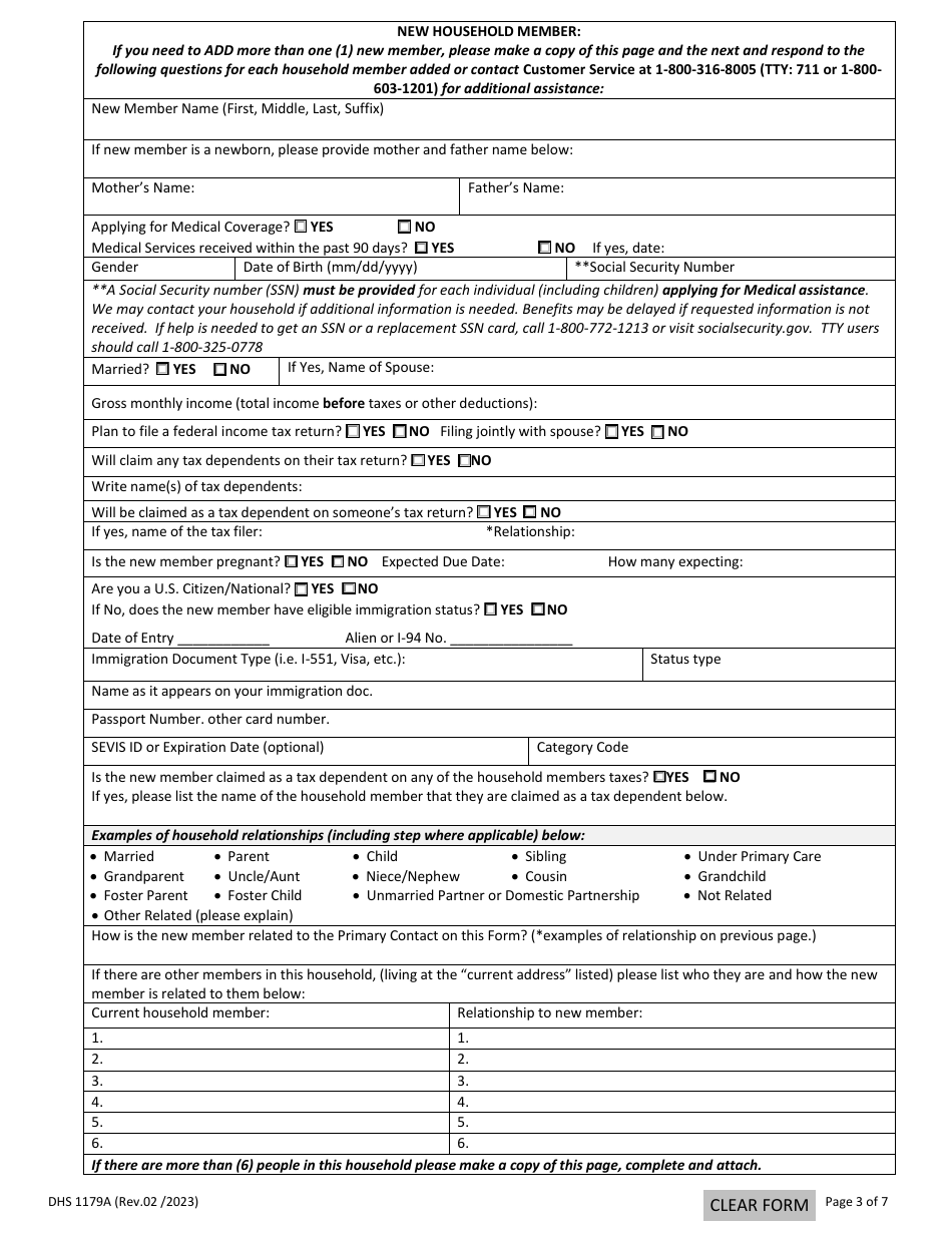 Form DHS1179A Change of Circumstance Report Form - Hawaii, Page 3