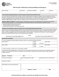 Formulario H3038-PS Chip Perinatal: Certificacion De Servicios Medicos De Emergencia - Texas (Spanish)