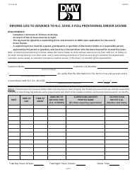 Document preview: Form DL-4B Driving Log to Advance to N.c. Level 3 Full Provisional Driver License - North Carolina