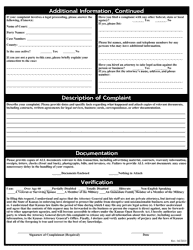 Unauthorized Practice of Law Complaint Form - Kansas, Page 2