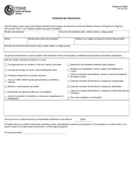 Document preview: Formulario 3056-S Solicitud De Informacion - Texas (Spanish)
