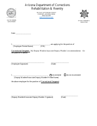 Document preview: Letter of Recommendation - Correctional Sergeant - Arizona
