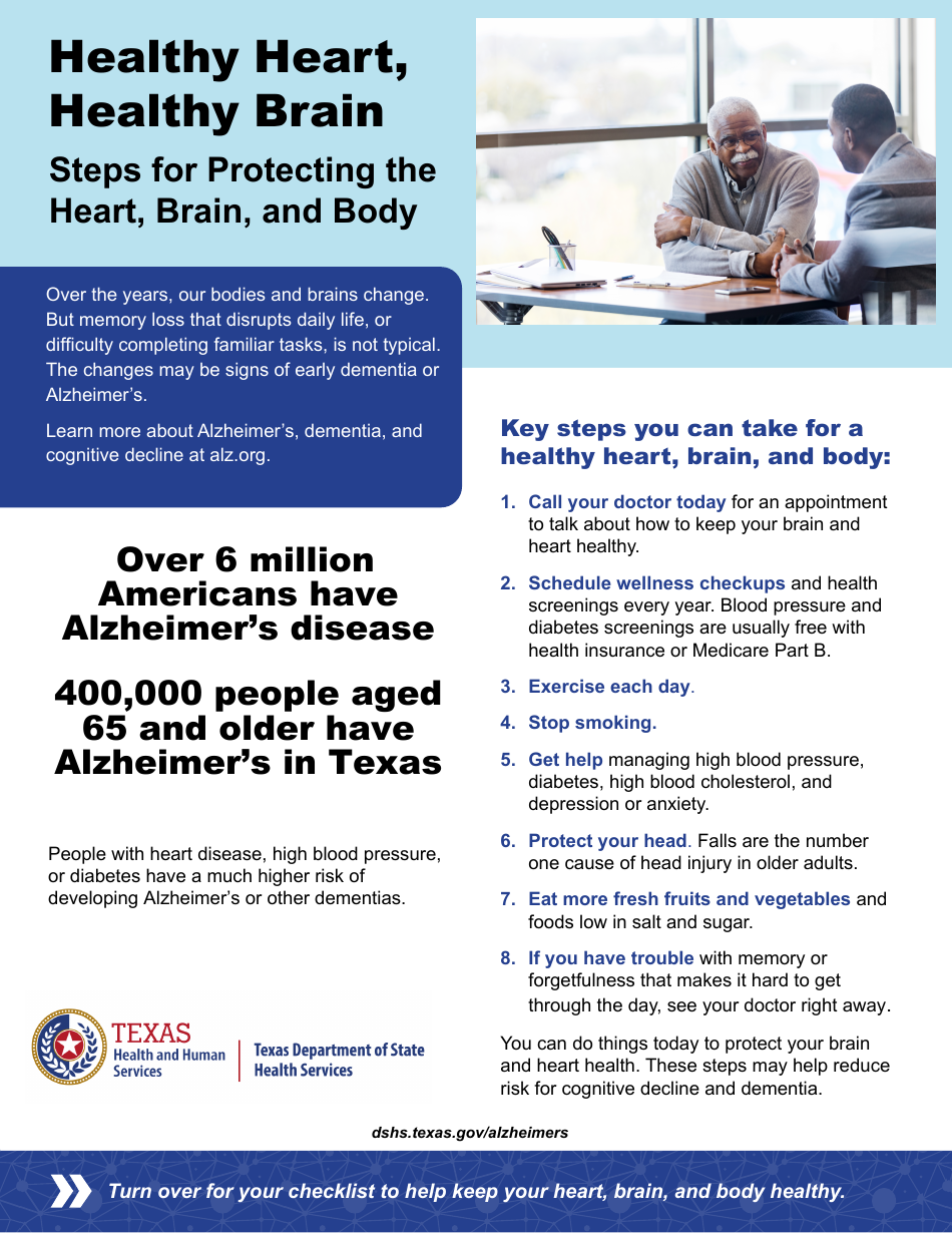 Checklist: Keep Your Heart and Brain Healthy - Texas, Page 1
