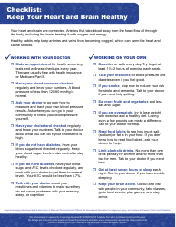Checklist: Keep Your Heart and Brain Healthy - Texas, Page 2