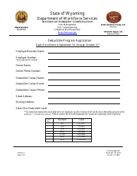 Document preview: Deductible Program Application - Wyoming