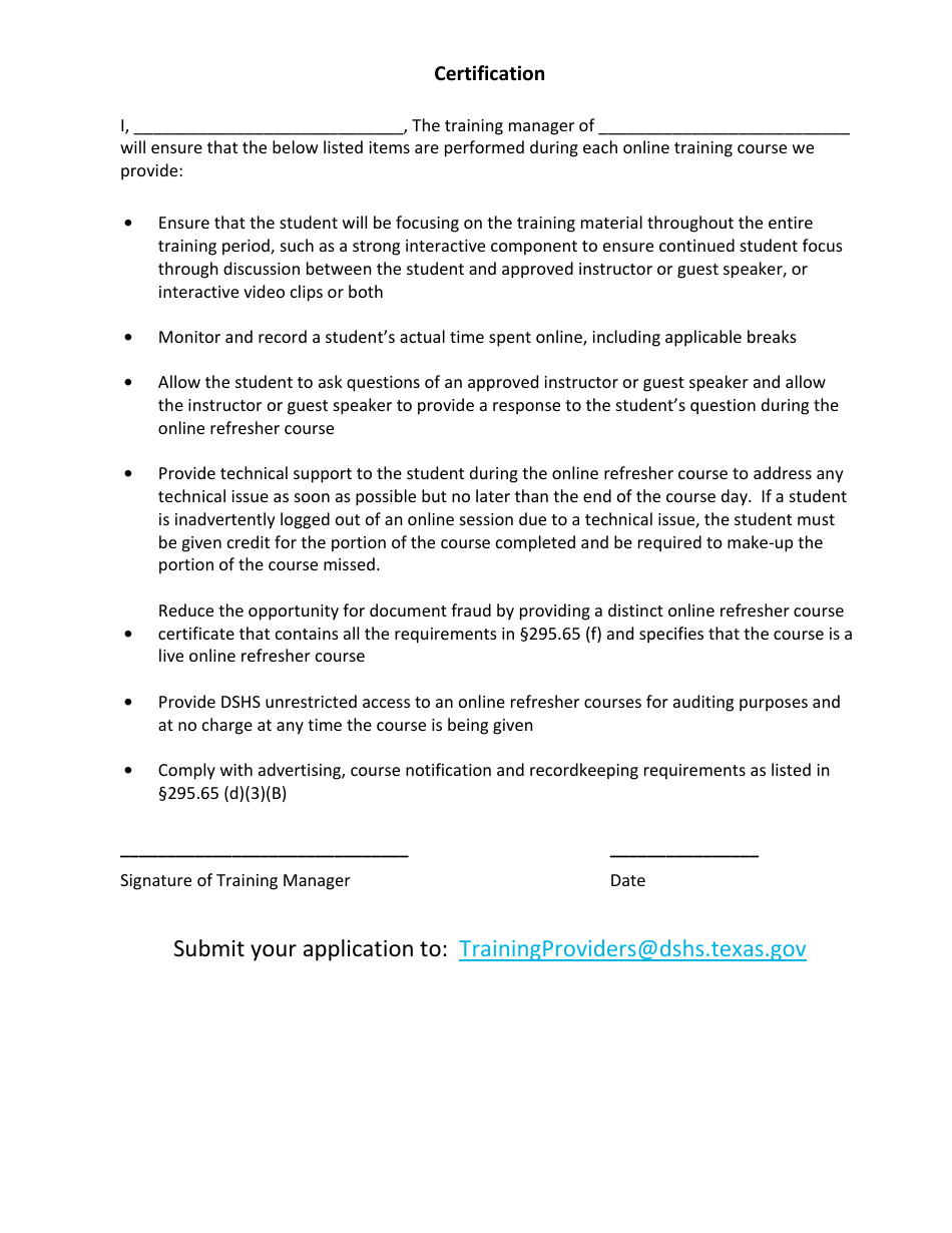 Asbestos Online Refresher Course Approval Application - Texas, Page 3