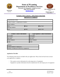 Application for Equipment - Workplace Safety Contracts - Safety Improvement Fund - Wyoming, Page 2