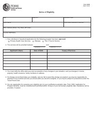 Document preview: Form 3048 Notice of Eligibility - Texas