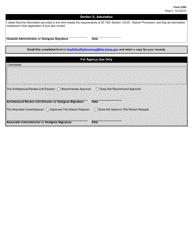 Form 3250 Hospital Statute and Rule Waiver Request Application for Facility Physical Plant and Construction Requirements - Texas, Page 5