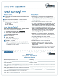 Document preview: Money Order Deposit Form - Kansas (English/Spanish)