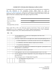 Document preview: Form KDOC-0131 Community Integration Program Application - Kansas