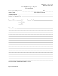 Attachment A Grievance Form - Immediate Intervention Program - Kansas, Page 2