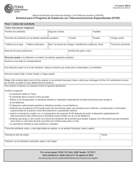 Document preview: Formulario 3906-S Solicitud Para El Programa De Asistencia Con Telecomunicaciones Especializadas (Stap) - Texas (Spanish)