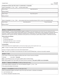 Form 3216 Psychiatric Hospital License Application - Texas, Page 2