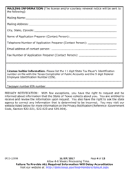 Form EF23-12998 Initial/Renewal License Application - Food Handler Program - Texas, Page 4
