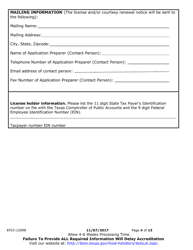 Form EF23-12989 Minor Amendment License Application - Food Handler Program - Texas, Page 4