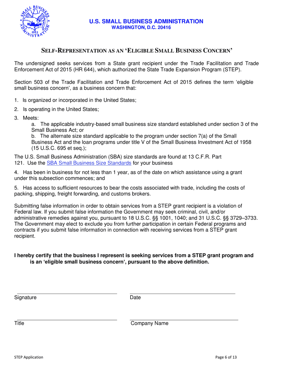 Minnesota State Trade and Export Promotion Program Application Request for Proposals - Minnesota, Page 6