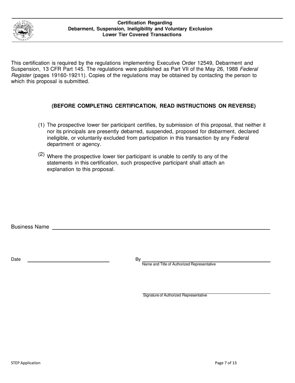 Minnesota State Trade and Export Promotion Program Application Request for Proposals - Minnesota, Page 7