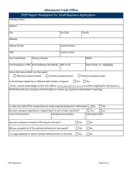Minnesota State Trade and Export Promotion Program Application Request for Proposals - Minnesota, Page 9