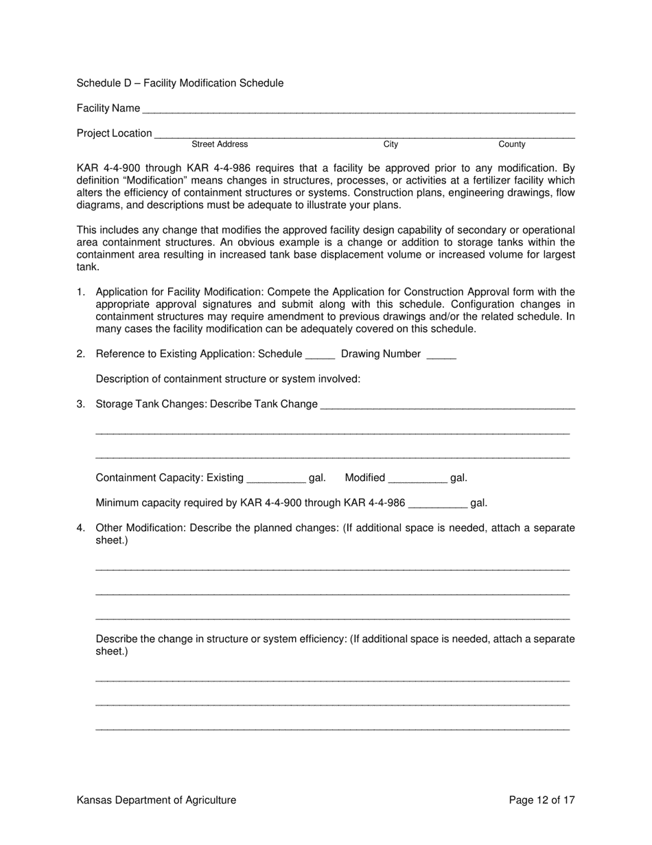 Application for Bulk Fertilizer Storage Facility - Kansas, Page 12