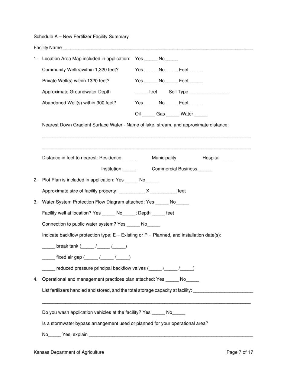 Application for Bulk Fertilizer Storage Facility - Kansas, Page 7
